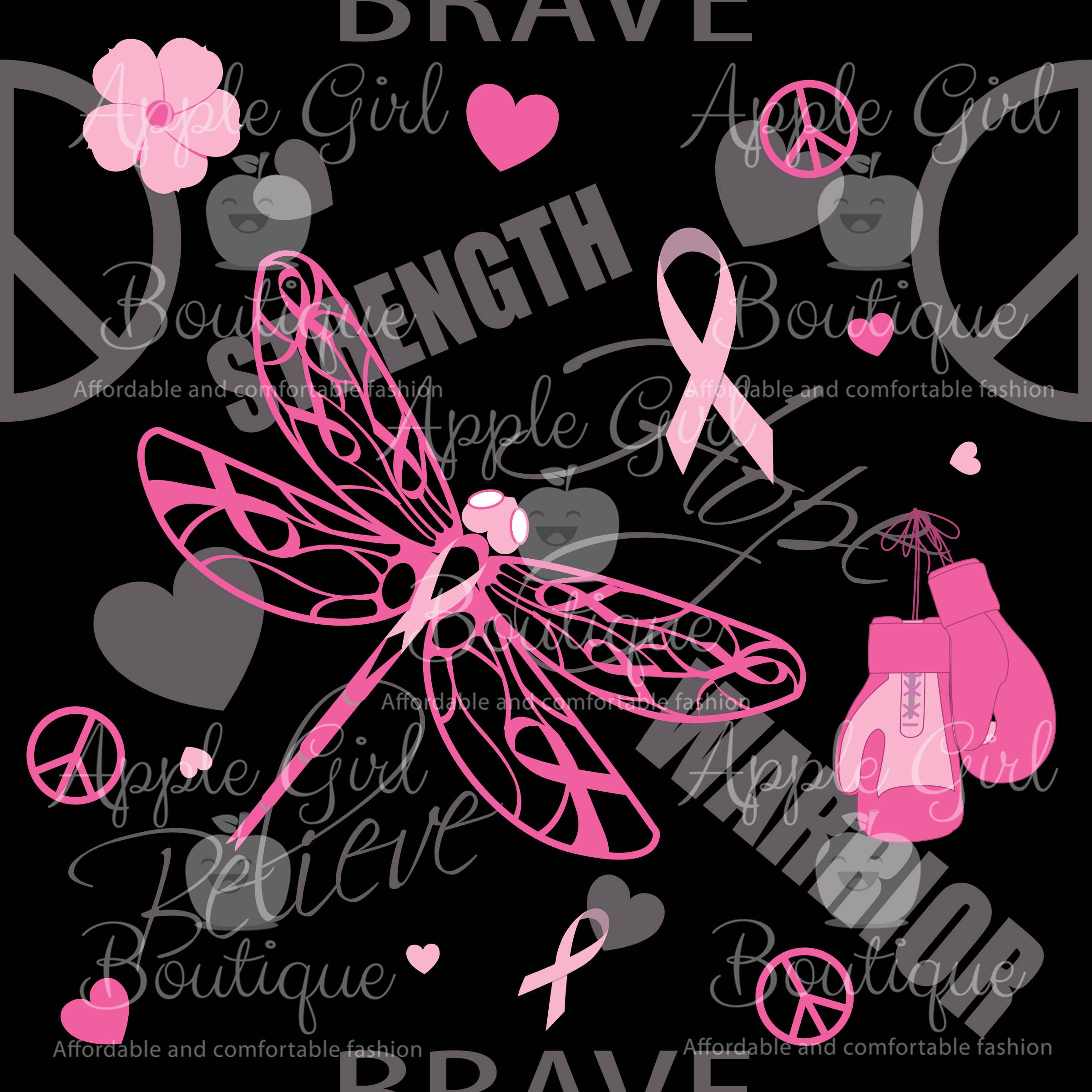 Fight Like a Warrior - Girls Breast Cancer Awareness Leggings