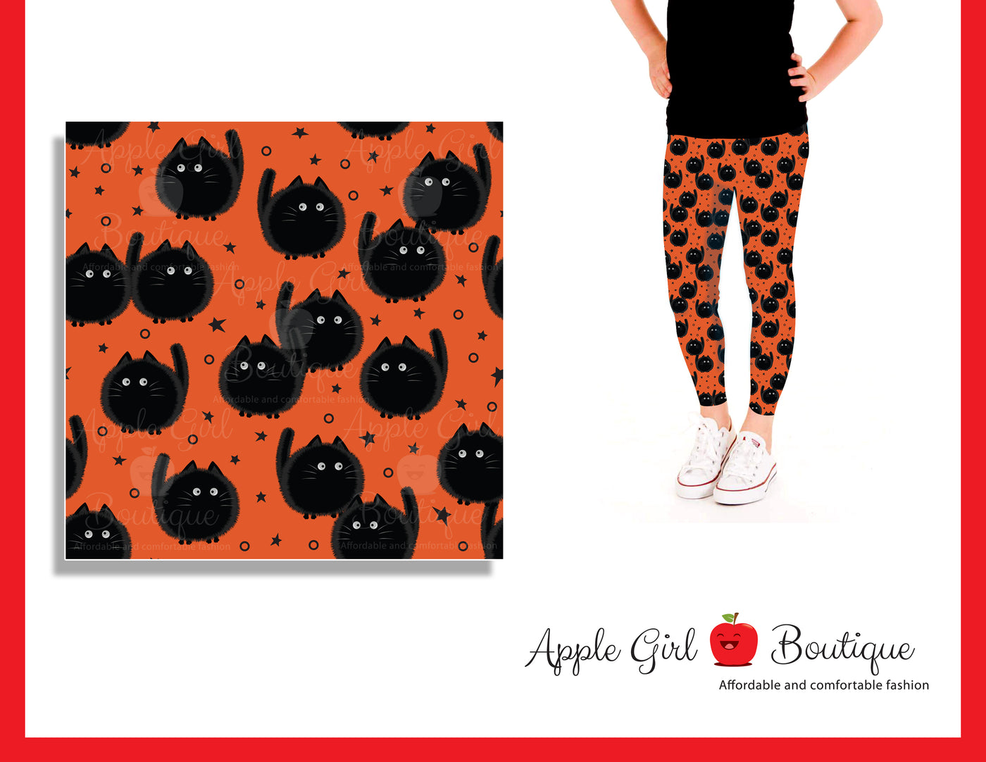 Scaredy Cat - Girls Leggings – Apple Girl Boutique