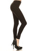 Solid Black Leggings with Yoga Style Waist - Women's Plus Size