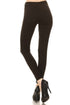 Solid Black Leggings with Yoga Style Waist - Women's Plus Size