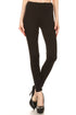 Solid Black Leggings with Yoga Style Waist - Women's Plus Size