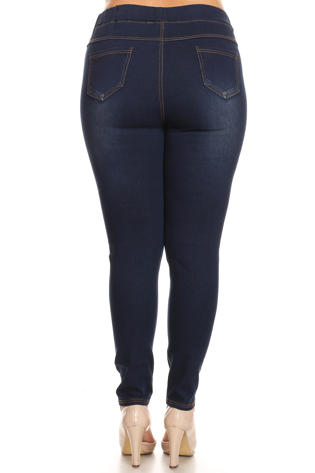 Denim Jeggings in Ultra Dark Blue - Women's Plus Size