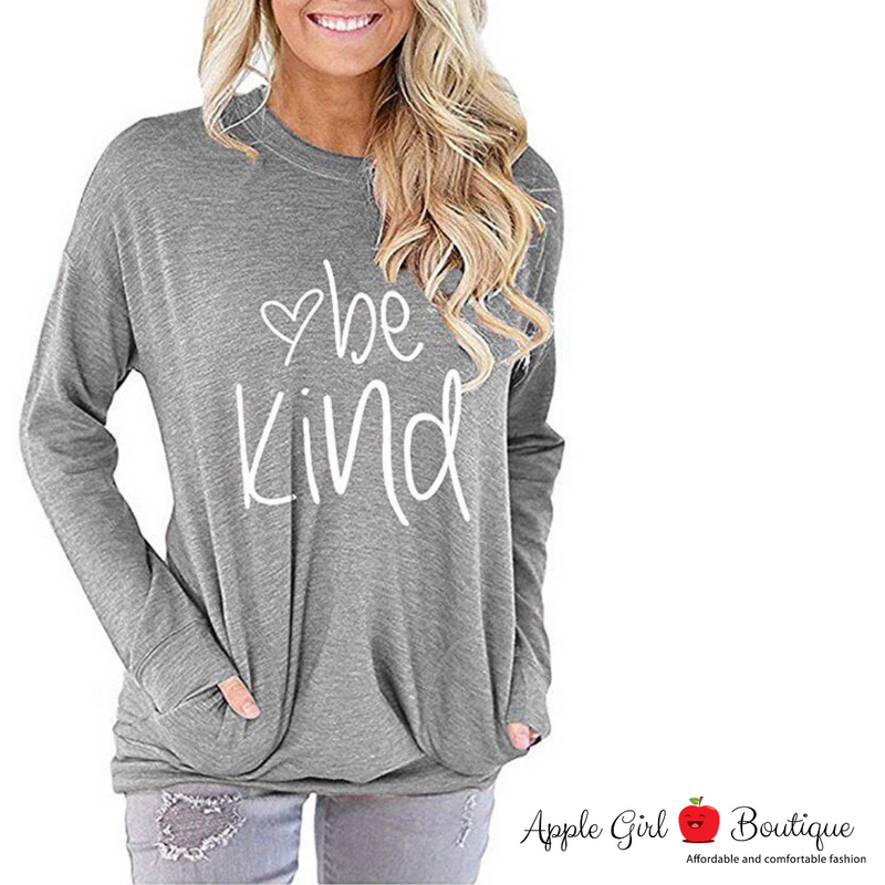 Be Kind - Women's Top in Heather Gray