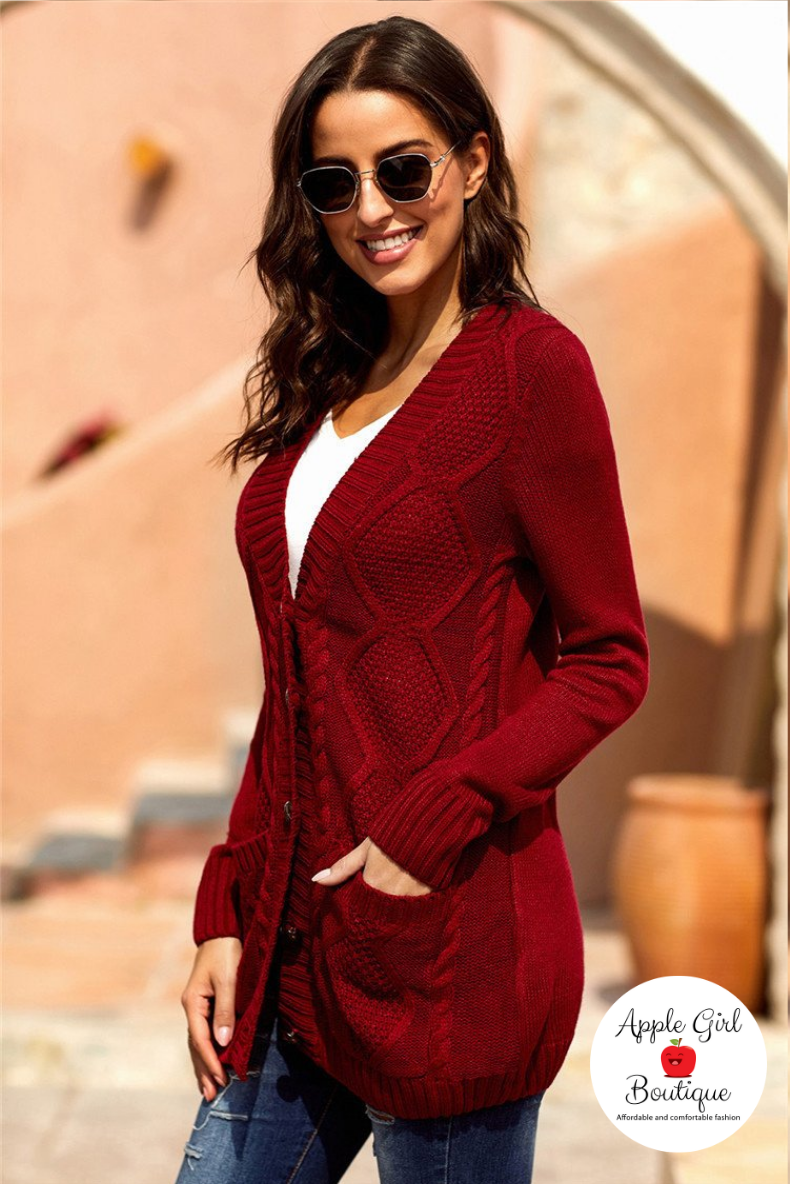 The Charlotte - Women's Cardigan in Red