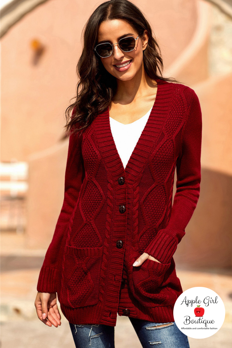 The Charlotte - Women's Cardigan in Red