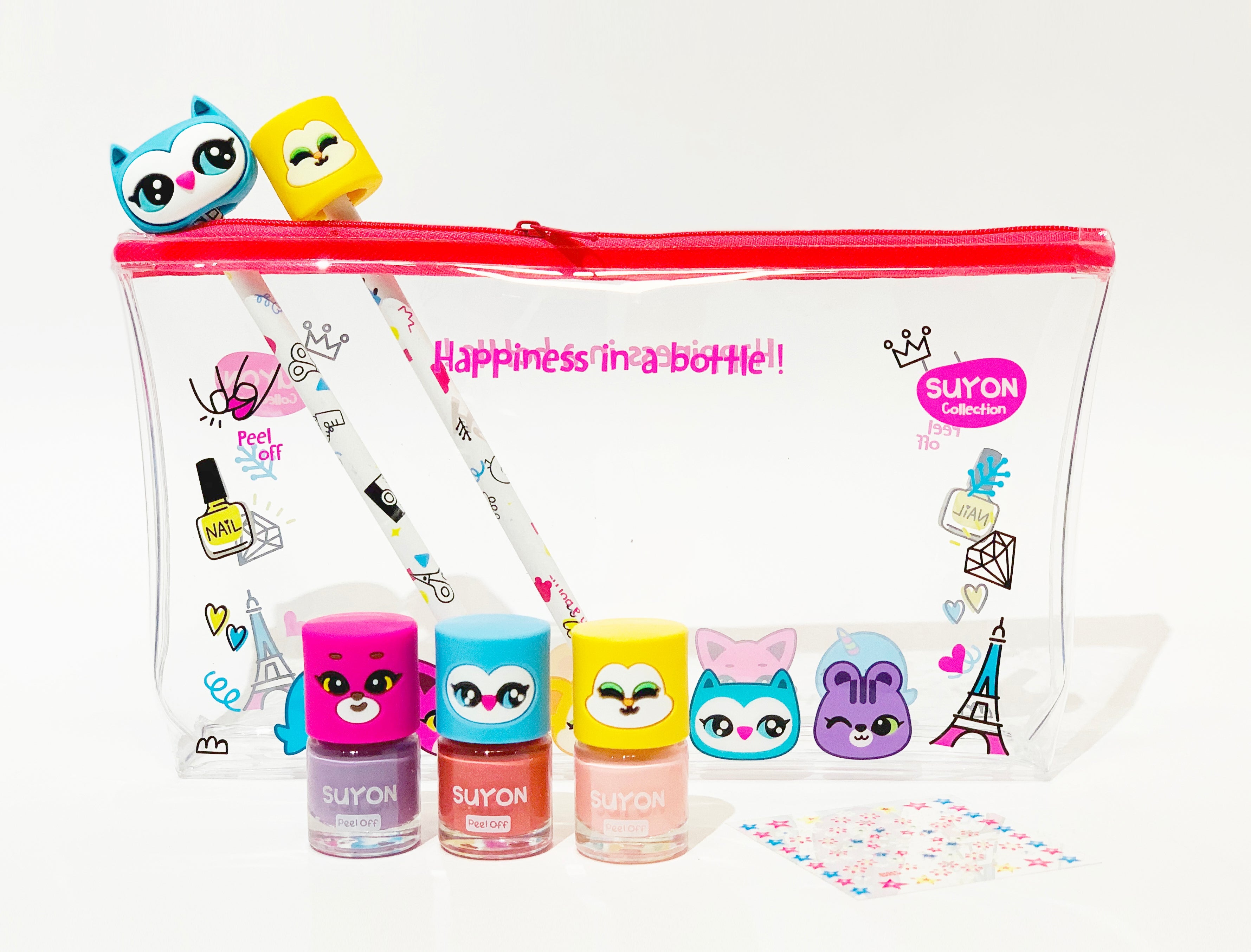 Pretty Nail Polish Gift Set with Pouch - Water Based Polish