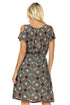 The Savannah - Women's Turquoise Print Cold Shoulder Dress