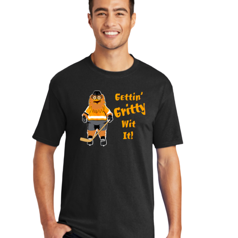 Gettin' Gritty Wit It Crew Neck Tee in Black - Unisex Adult