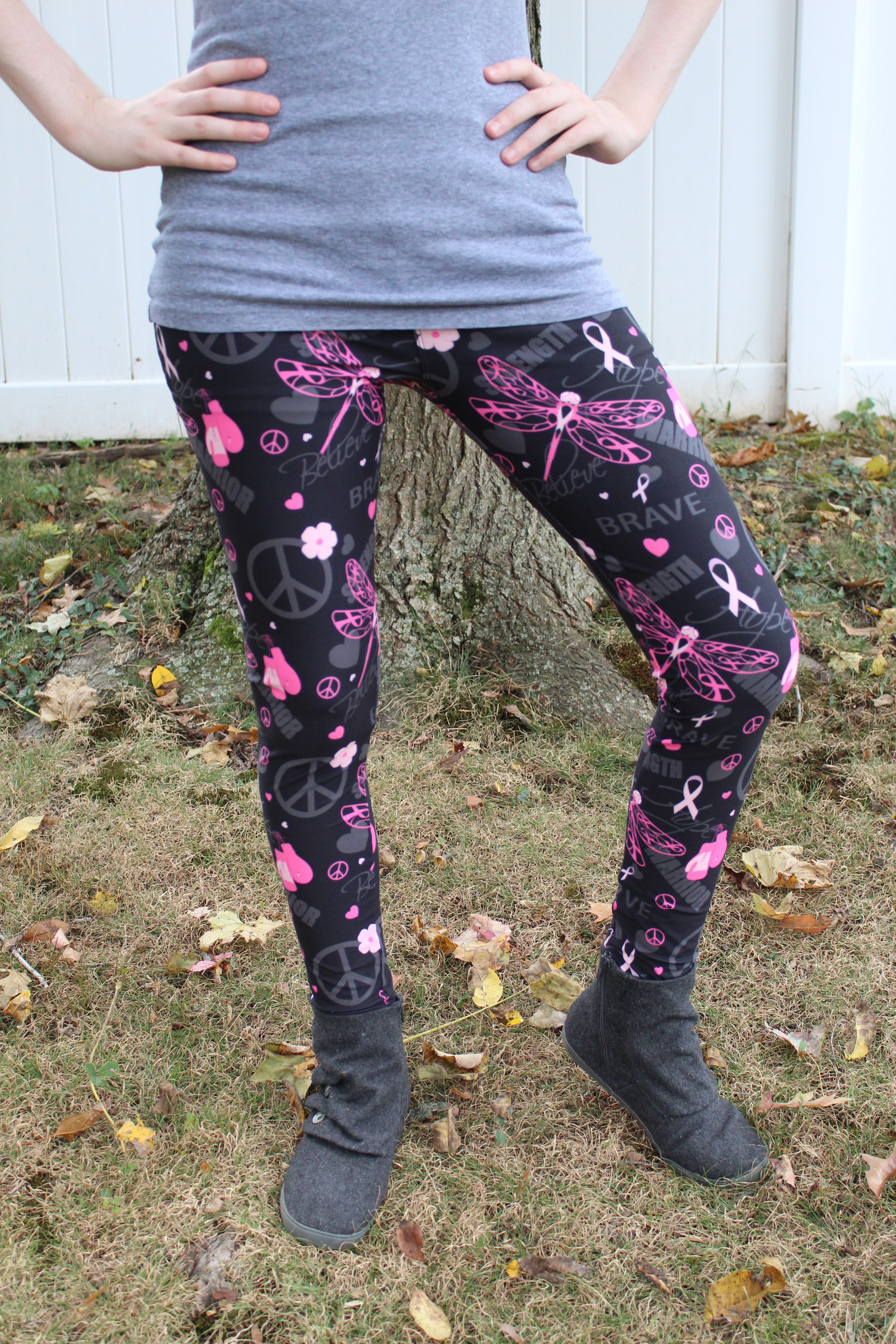 Fight Like a Warrior - Women's Breast Cancer Awareness Leggings