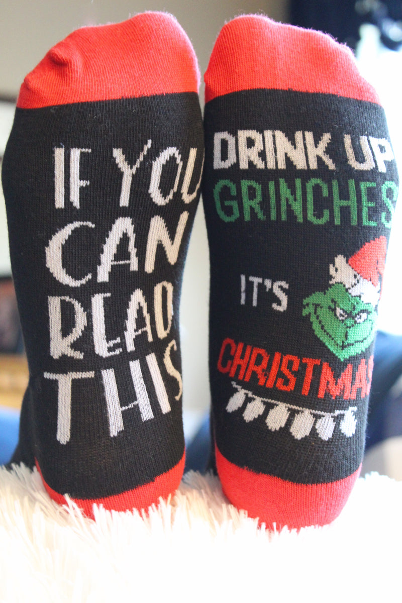 Drink Up Grinches Socks