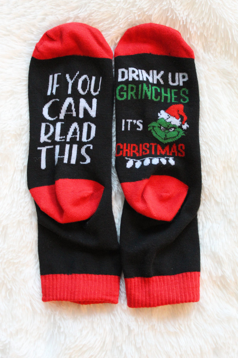 Drink Up Grinches Socks