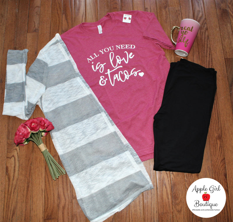 All You Need is Love and Tacos - Women's Top in Raspberry