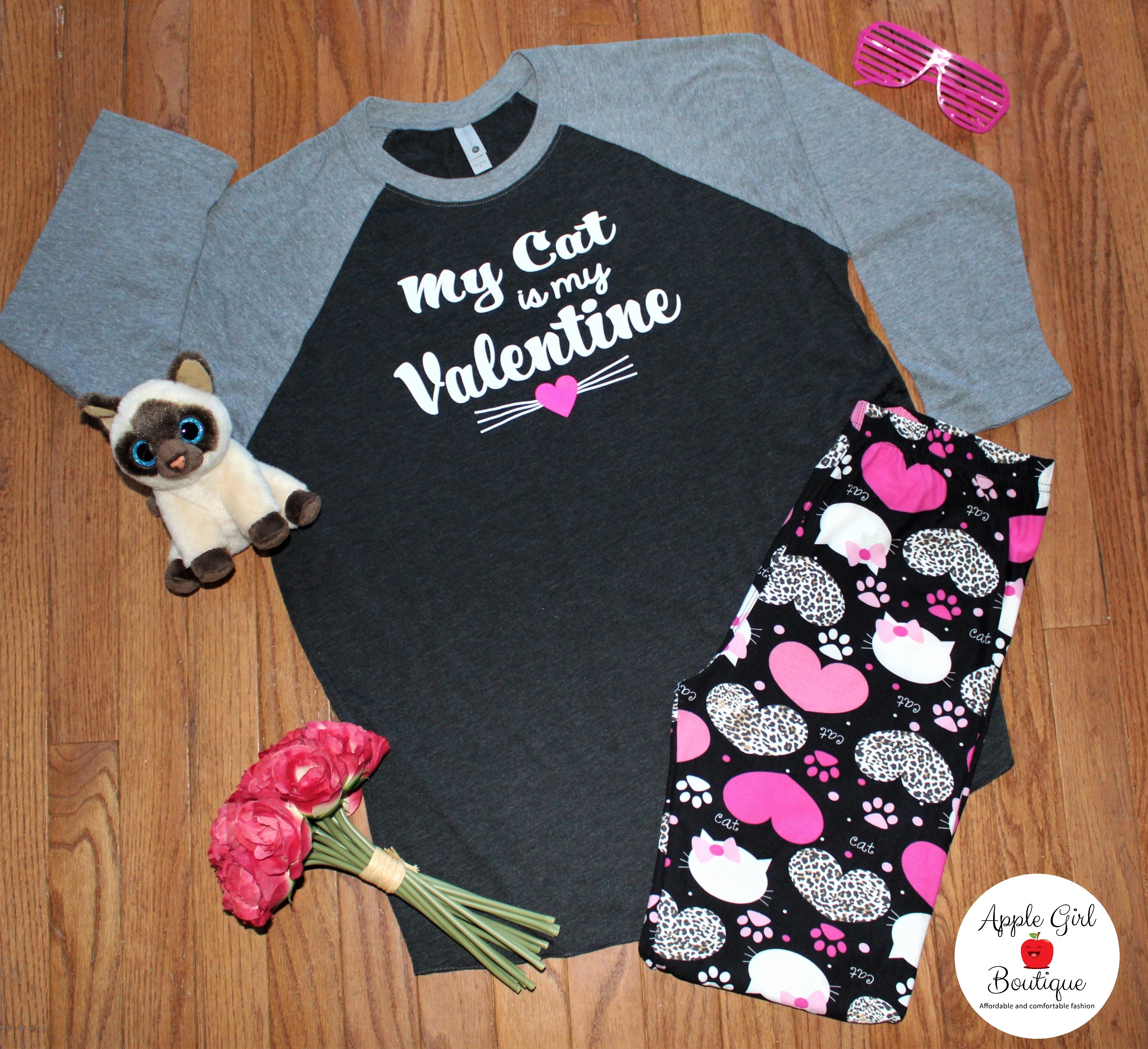 My Cat is My Valentine - Women's Raglan Top
