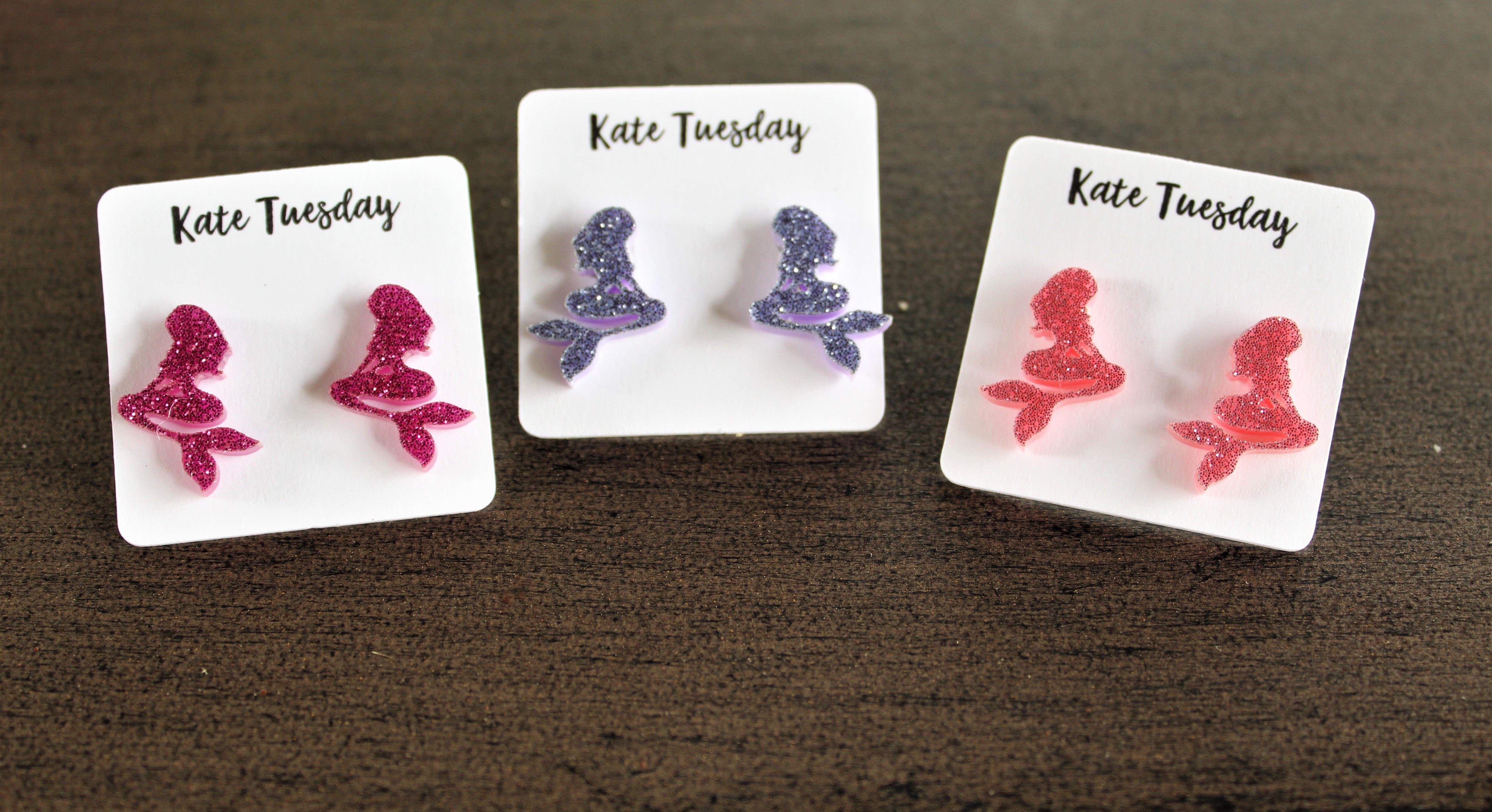 Mermaid Glittery Stud Earrings