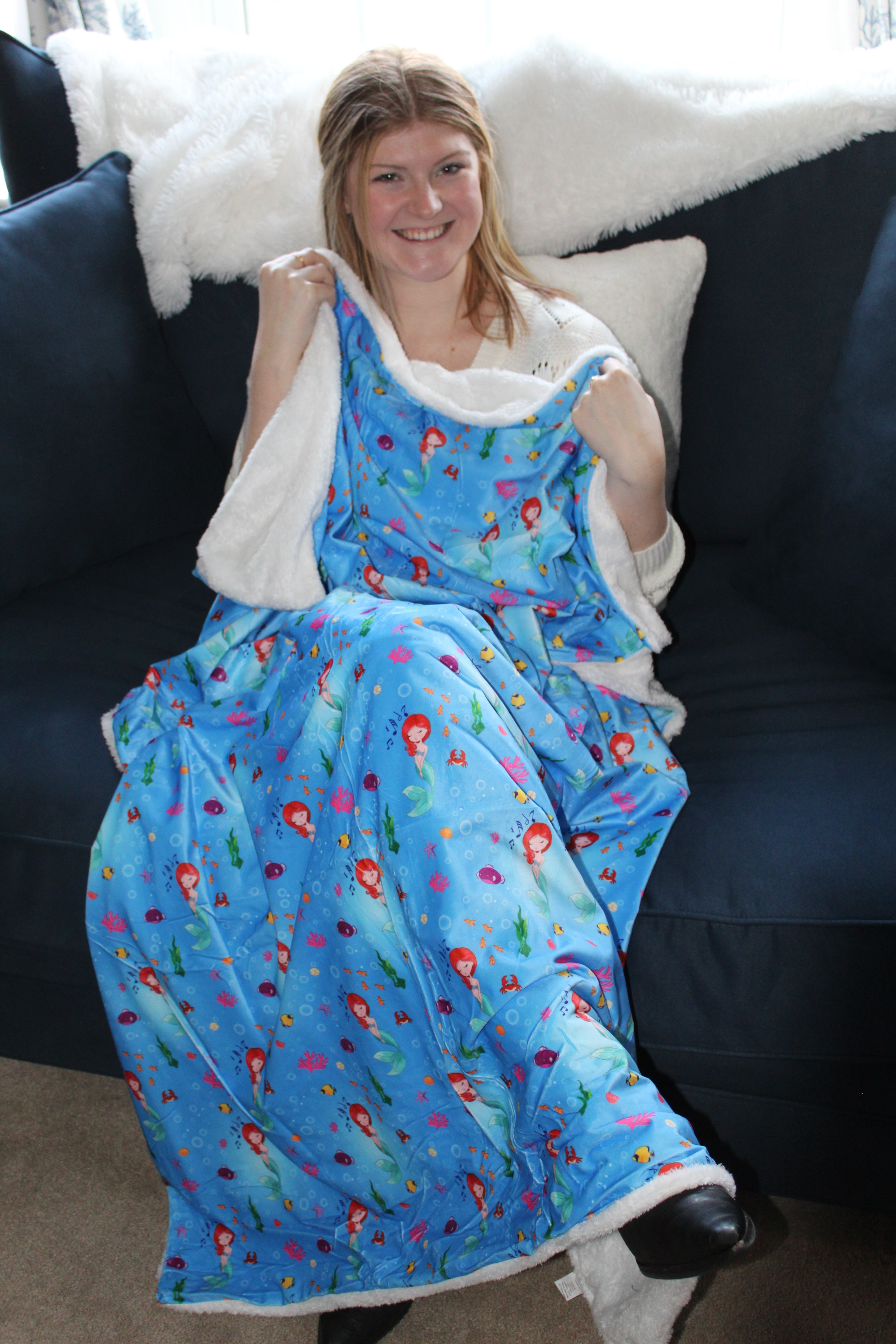 Ocean Princess Mermaid Throw Blanket
