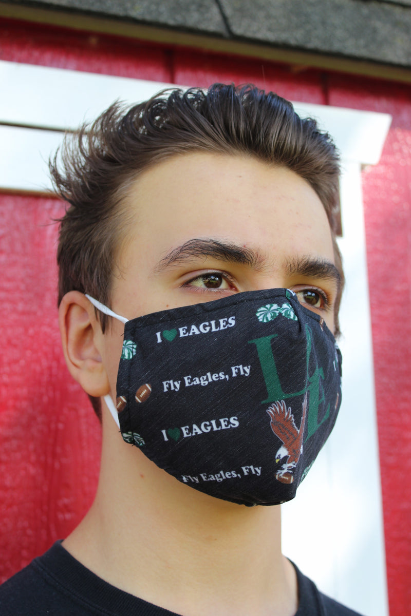 I Love Eagles Graphic Face Mask with Removable Filter