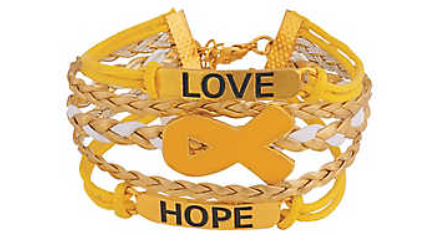 Gold Ribbon Childhood Cancer Awareness Bracelet