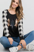 The Merry  - Women's Plus Size Top in Black/White