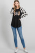 The Merry  - Women's Plus Size Top in Black/White