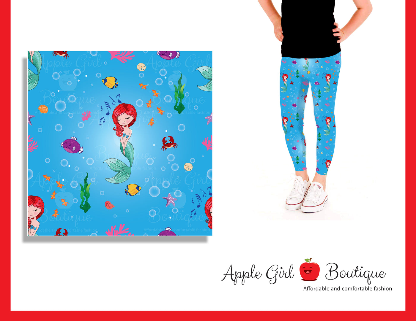 Ocean Princess Leggings- Girls – Apple Girl Boutique