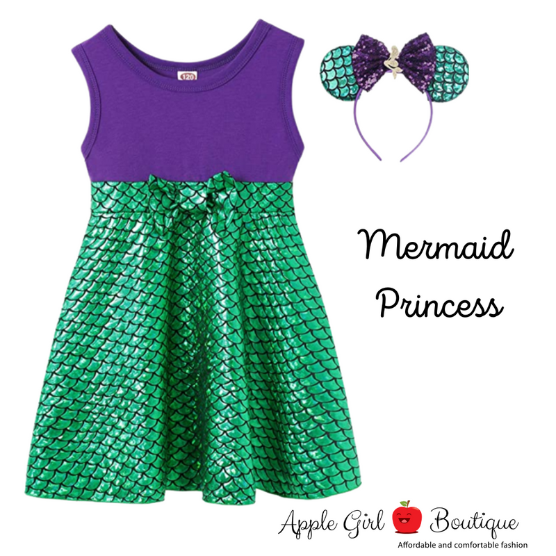 Mermaid Princess Dress and Ears for Girls