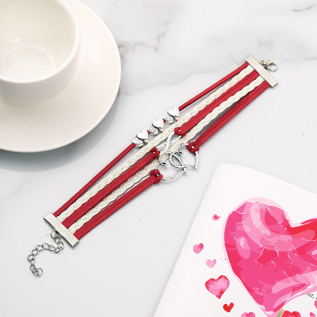 Heart Rope Chain Layered Bracelet