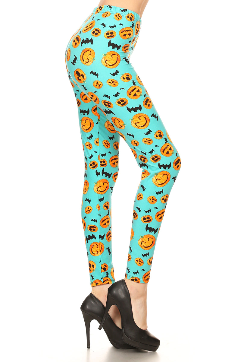 Women's Halloween Pumpkin Leggings - Apple Girl Boutique