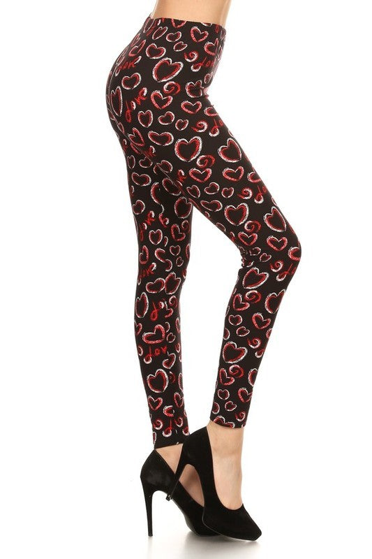 Chalk It Up to Love - Women's Extra Plus 3x/4x Size Leggings