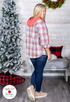 The Hazel - Women's Shacket Hoodie in Pink Plaid
