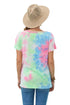 The Amy - Women's Tie Dye Top in Blue/Pink/White