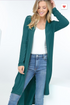 The Angie - Women's Long Cardigan in Dark Teal