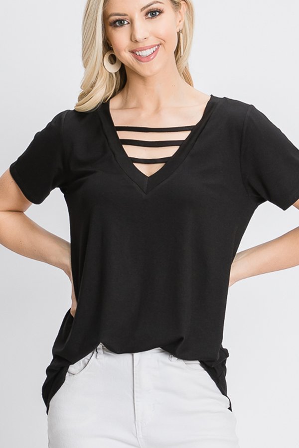 The Angie - Women's Plus Size Top in Black