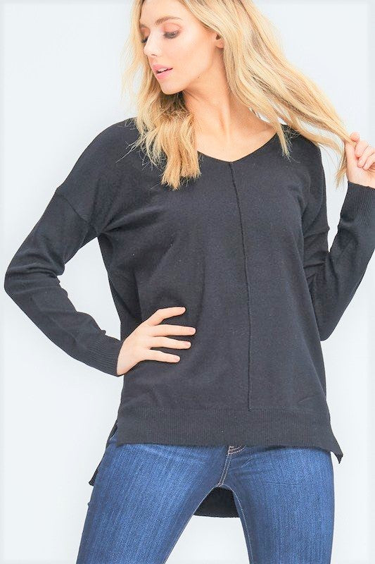 The Marnie - Women's Lightweight Plus Size Sweater in Charcoal