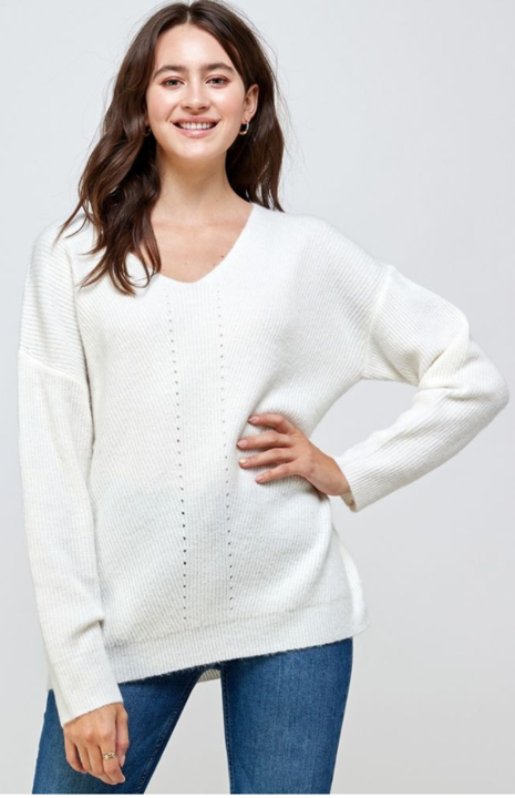 The Becky - Women's Sweater in Ivory