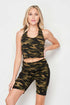 Camo Exercise Warrior Shorts & Bralette Set