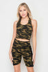Camo Exercise Warrior Shorts & Bralette Set