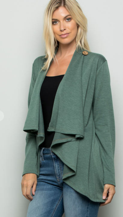 The Catherine - Women's Cardigan in Olive