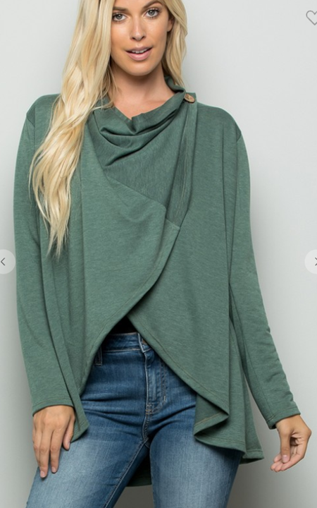 The Catherine - Women's Cardigan in Olive