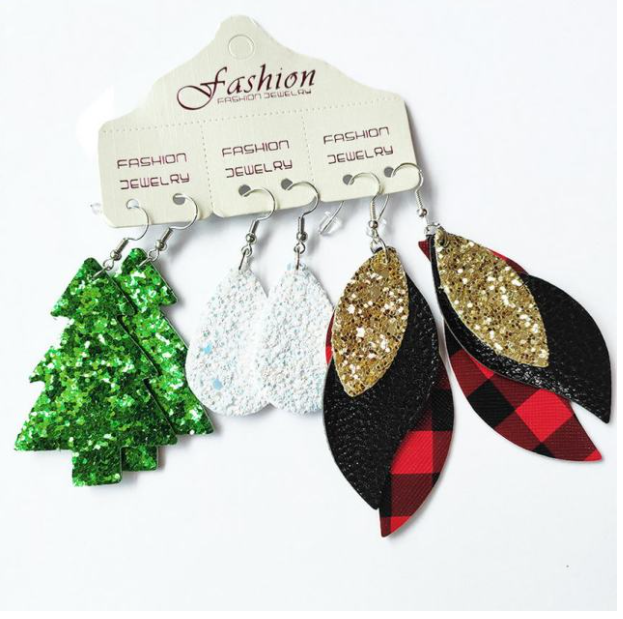 Christmas Snow Triple Earring Set