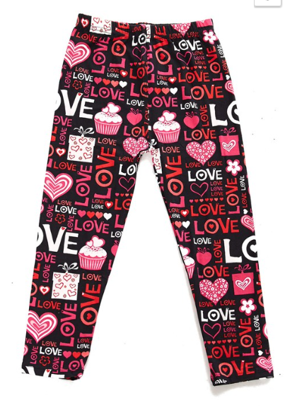 Girl's valentine's leggings - Apple Girl Boutique