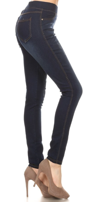Denim Jeggings in Dark Blue - Women's