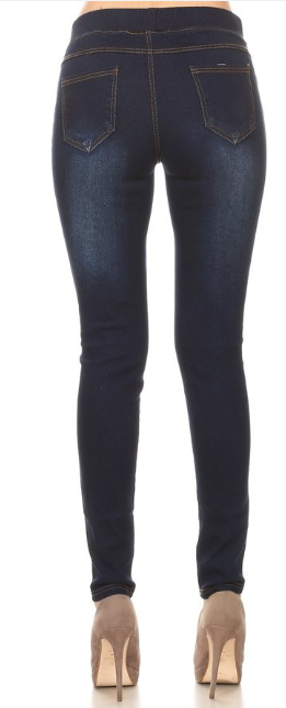 Denim Jeggings in Dark Blue - Women's