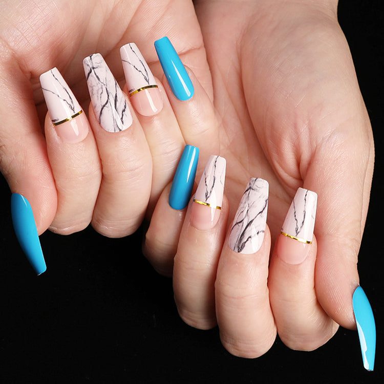 Marble Brushed  - Press On Nails