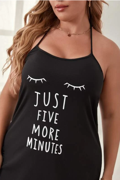 Just Five More Minutes - Women's Plus Size Halter Pajama