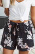 Black Floral Women's Shorts