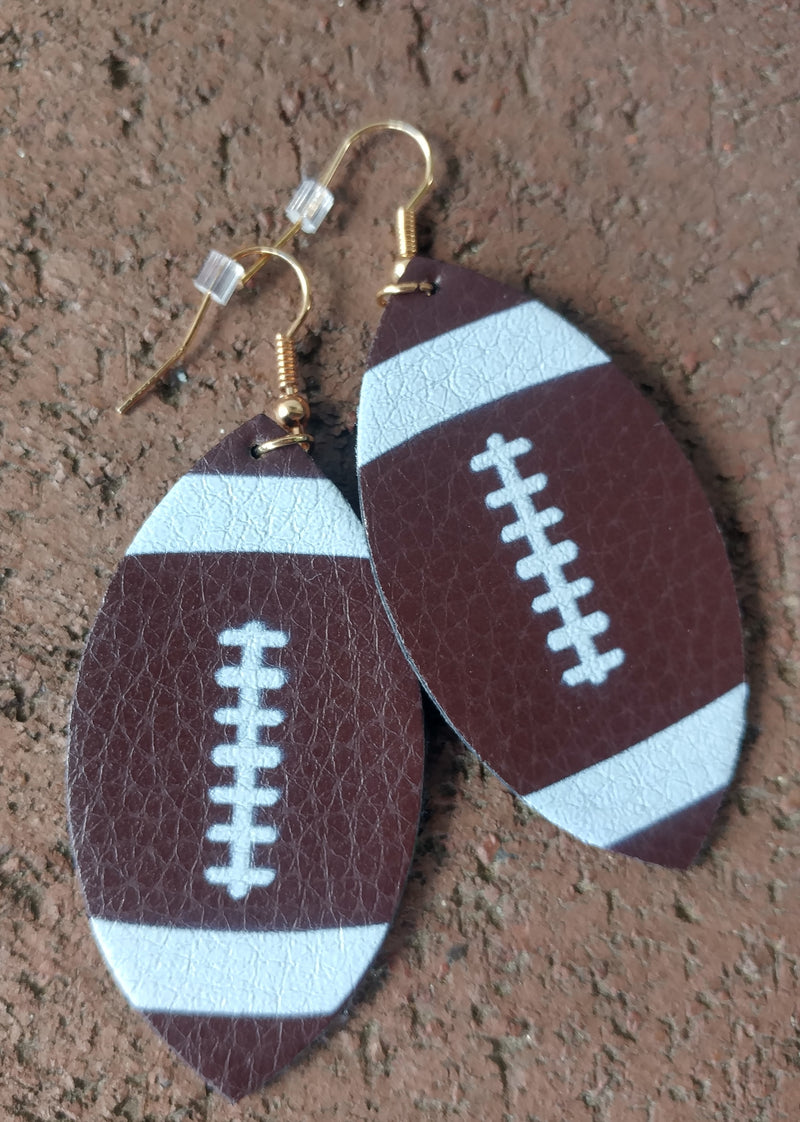 Football Faux Leather Hang Earrings