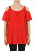 Girls Red Cold Shoulder Top - Apple Girl Boutique