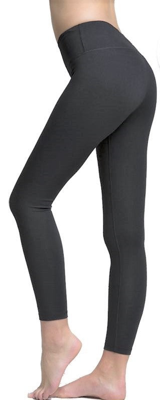 Solid Gray Premium Legging with Yoga Band - Women's Plus TC