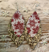 Snowflake & Gold Glitter Teardrop Earrings