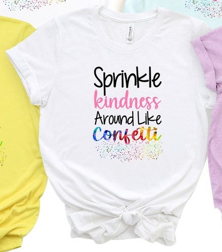 Sprinkle Kindness Around Like Confetti - Youth Top in White